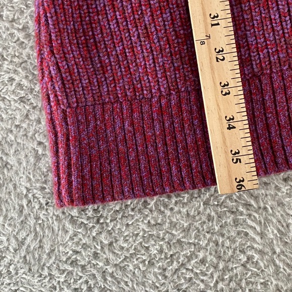 Draper James Sweater Jacket Womens XS Marled Red Purple Long Cardigan Turtleneck - Picture 4 of 11